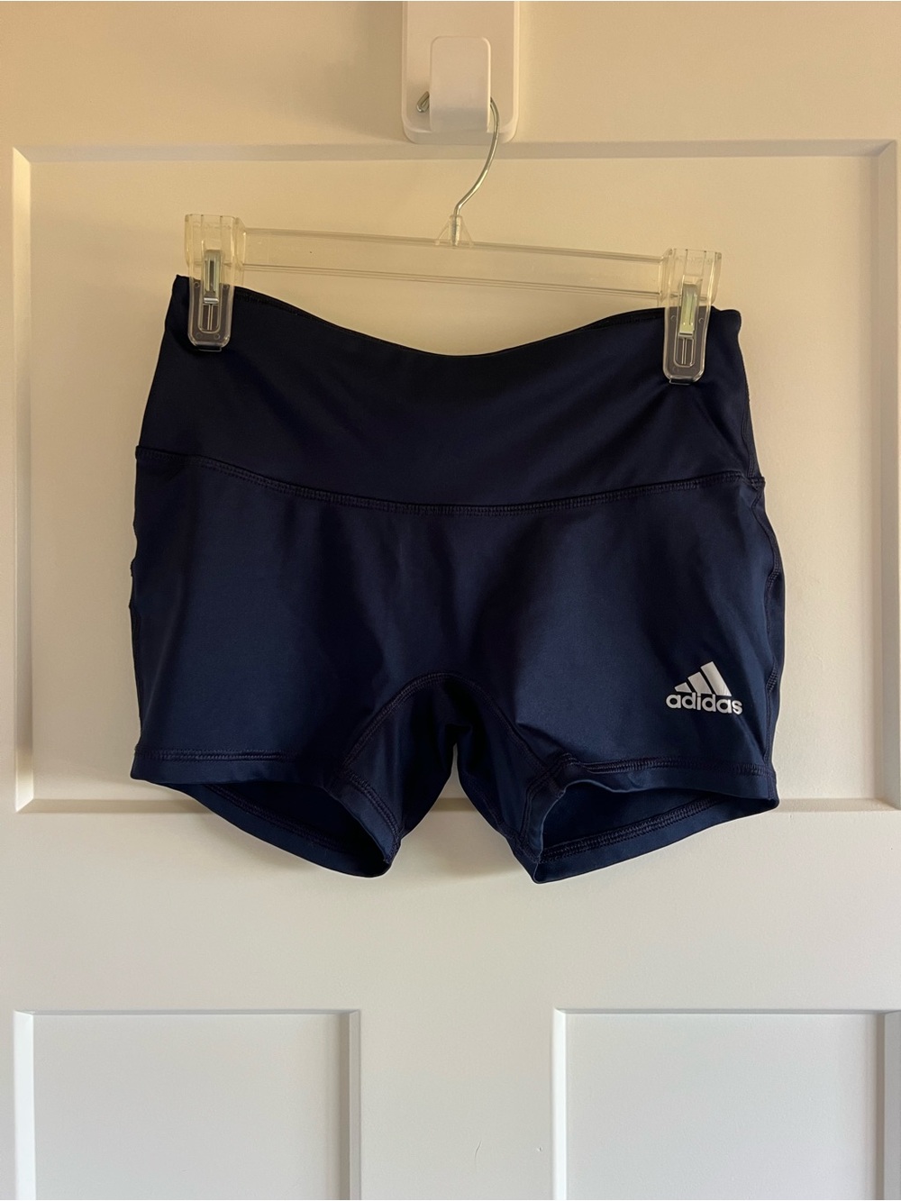 adidas Navy High-Waist Athletic Shorts